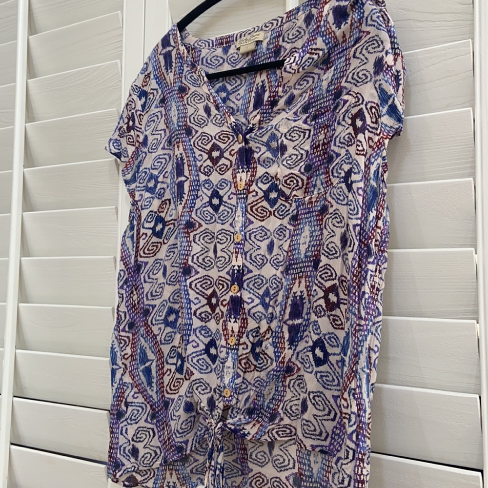 Patterned button down top size L - Picture 4 of 5